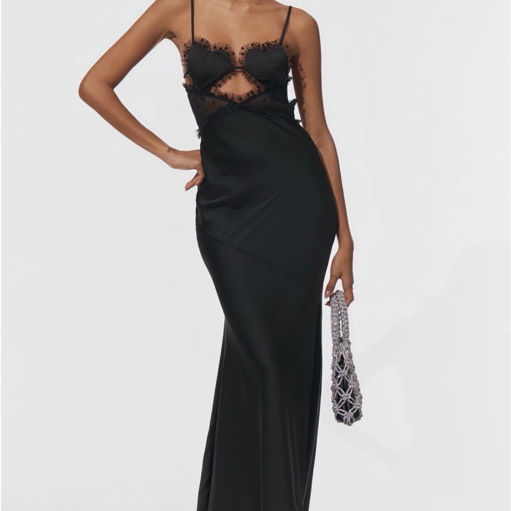 For Love & Lemons Heart Maxi Slip Dress
